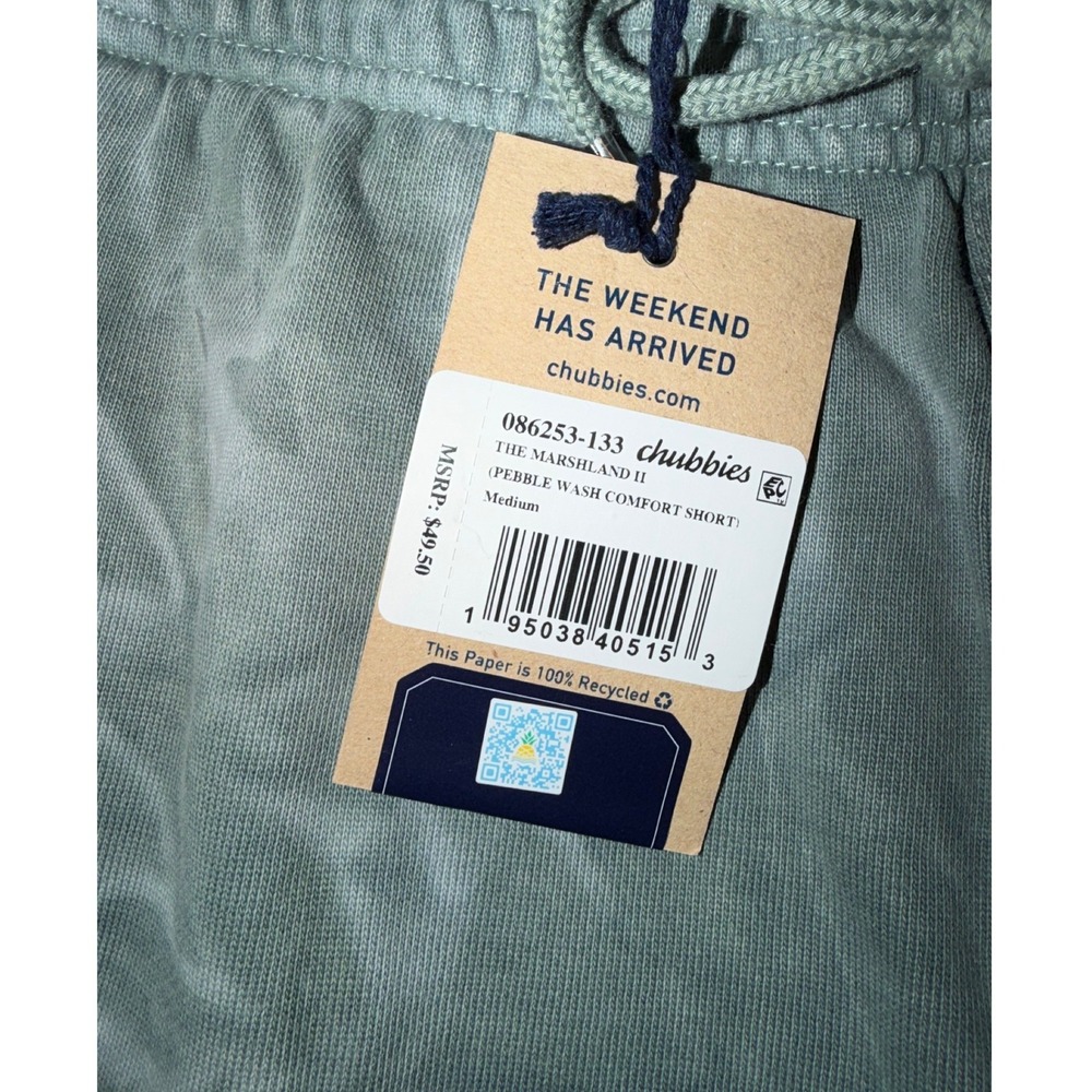 Chubbies Mens Marshland II Pebble Wash Comfort Shorts Green Tie Dye Medium NEW - Picture 4 of 7
